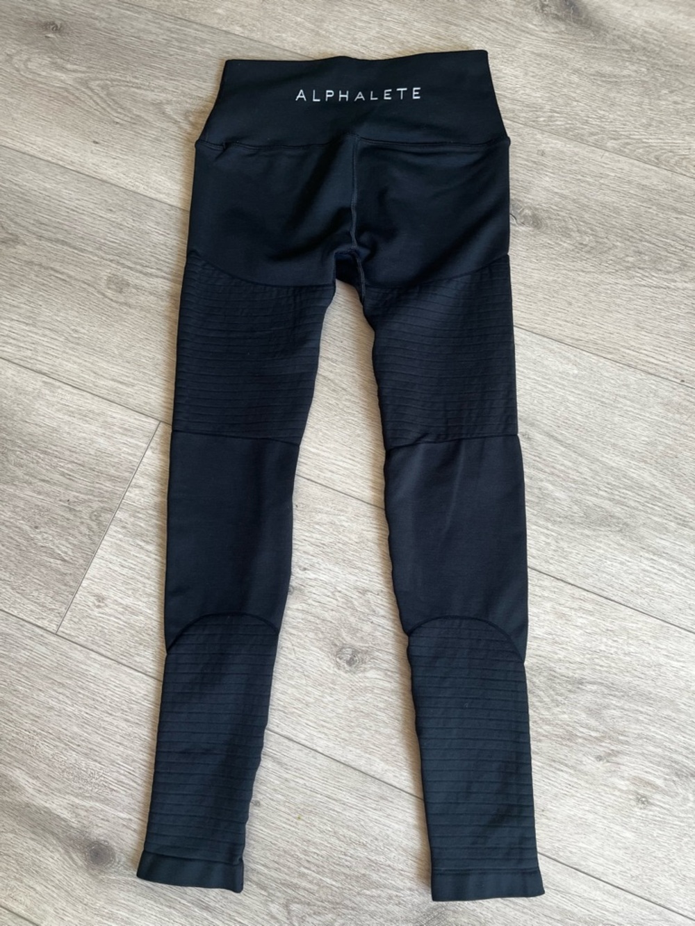 Alphalete Black Textured High-Waisted Leggings